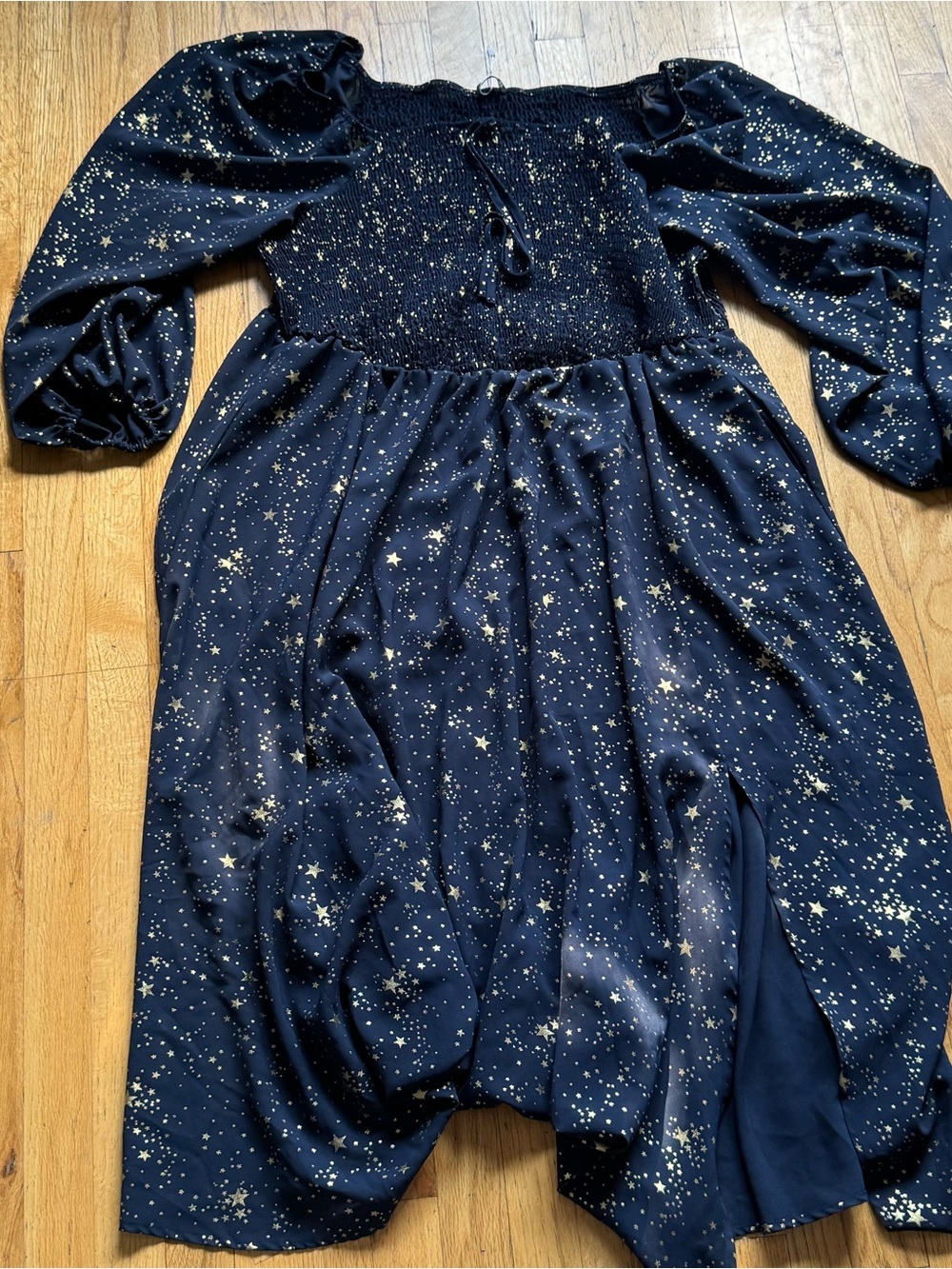BloomChic Black Dress with Gold Star Print